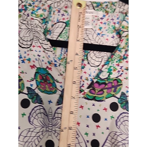 Trinity Anthropologie 100% Silk Blue & Green Butterflys Short Sleeve Top Fairy - Picture 8 of 10